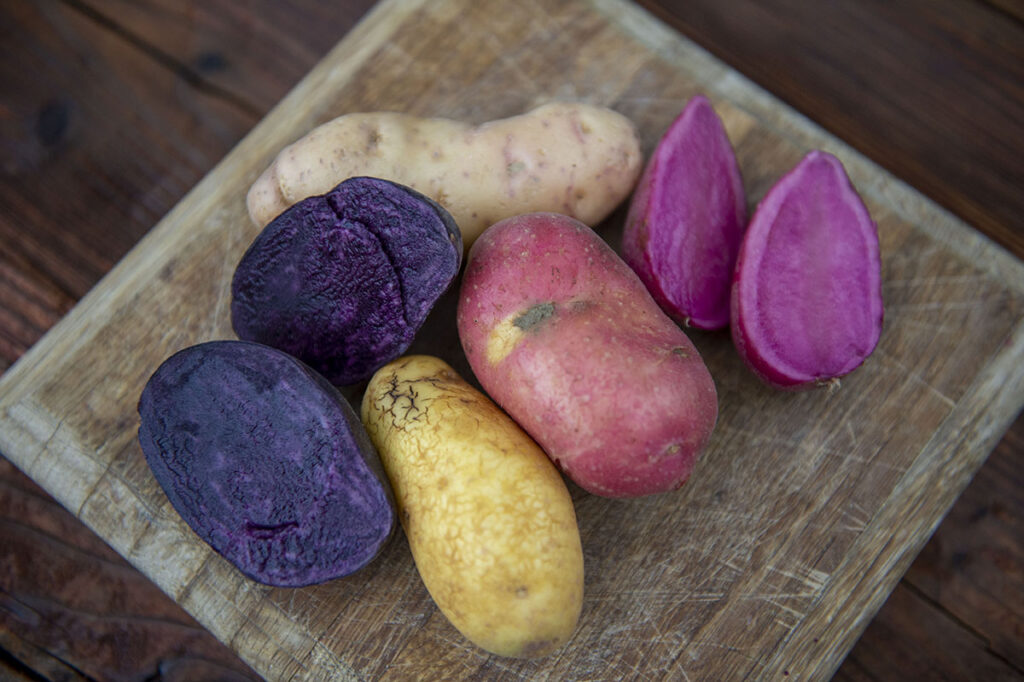 Purple and heritage potatoes from Ballymakenny Farm.